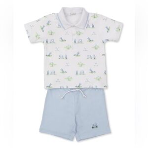 Kissy Kissy White and Light Blue Kids Matching Set